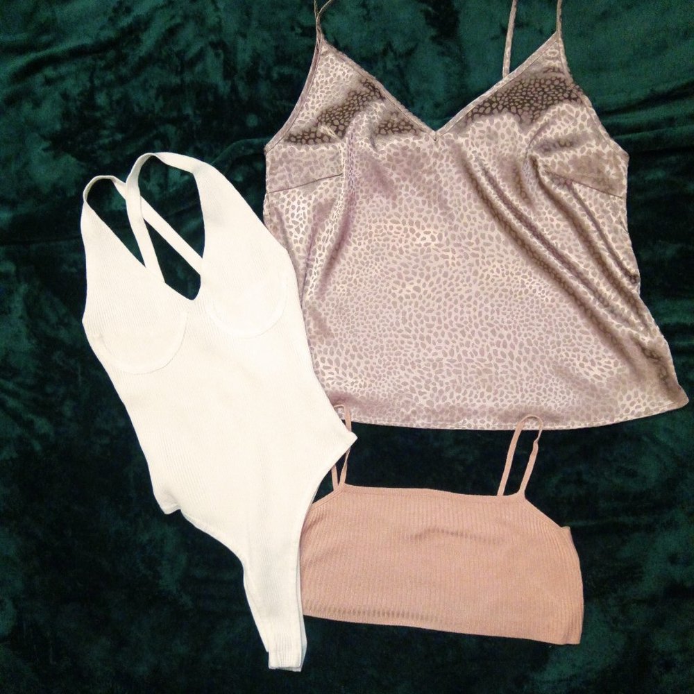 3 Asos Tops - Bodysuit, Camisole, & Croplette Sz 6 NWOT